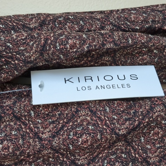 NWT Kirious Small Brown Button Front Shirt Top Long Sleeve Smocking - Picture 8 of 15